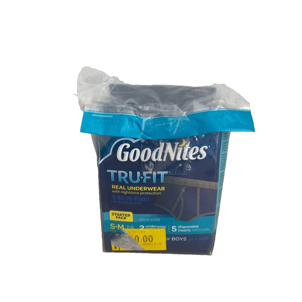 Goodnites TRU-FIT Real Underwear w Nighttime Protection BOYS Starter Pack S/M